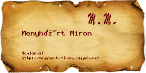 Menyhért Miron névjegykártya